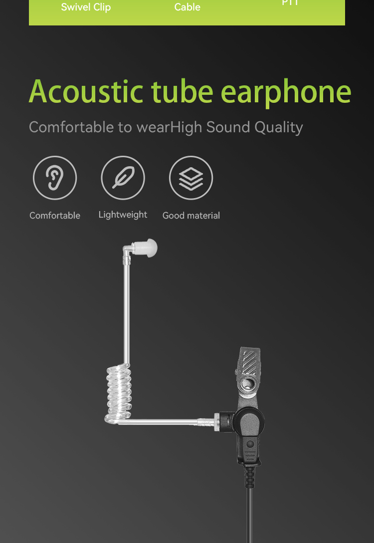 fone de ouvido walkie talkie transparente