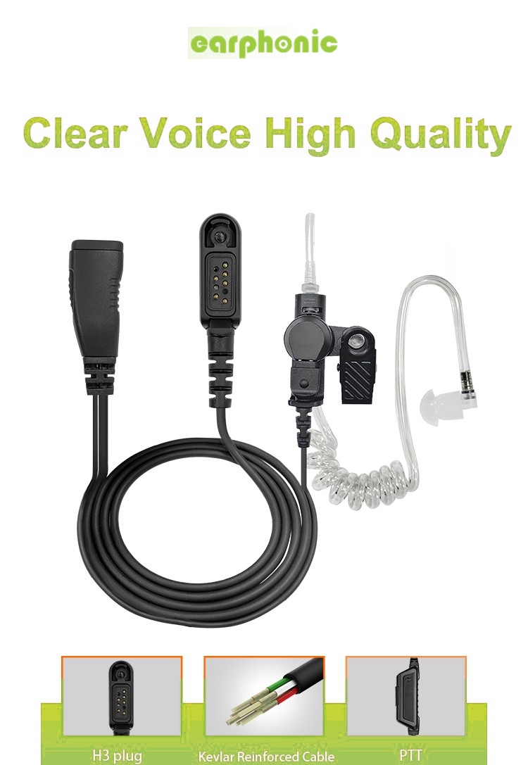Acoustic tube earpiece for walkie talkie