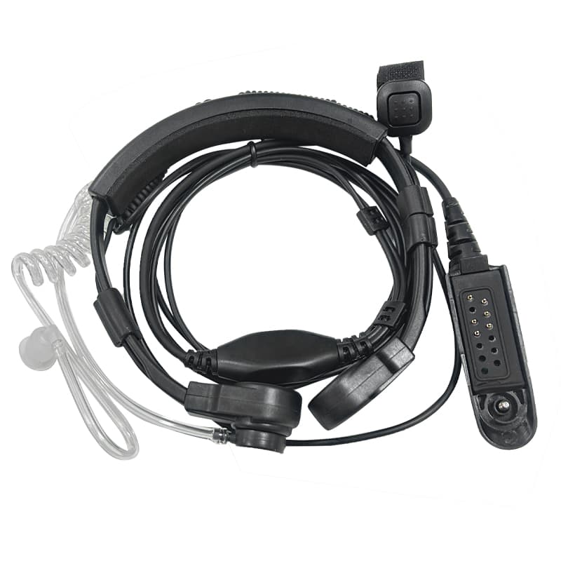 【Fone de ouvido】 Fone de ouvido de rádio bidirecional com microfone e tubo acústico de ar para funcionário da recepção-[ER02DP15CB10_G]