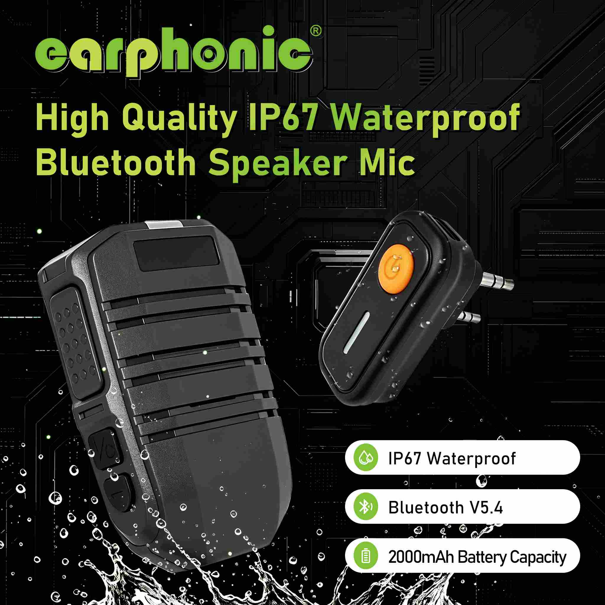 New Arrival | High Quality IP67 Waterproof Noise Canceling Bluetooth Speaker Mic